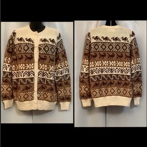 Fotrama Cardigan Men’s Size Large Unisex Alpaca Hand Knit